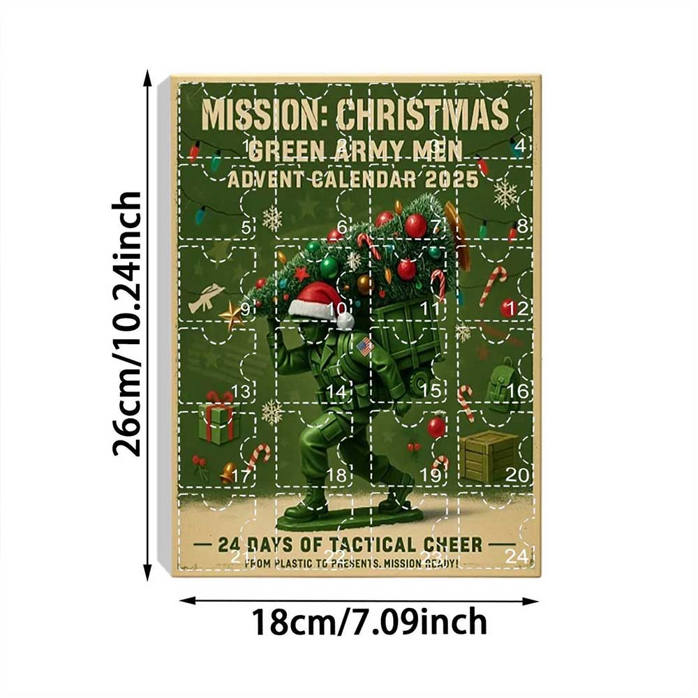 MISSION: CHRISTMAS – Green Army Men Advent Calendar 2D, 24 Days of Military-Themed Countdown