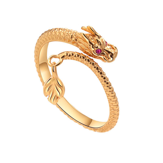 Adjustable Wrap Dragon Rings Dragon's Tail Qiankun Lucky Ring, Dragon Tail Wrap