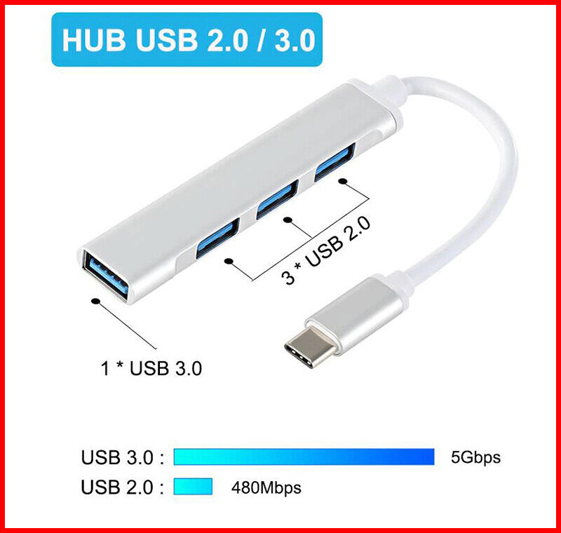 USB C USB-c Type-C HUB adapter Connector 4 ports to USB 3.0 OTG