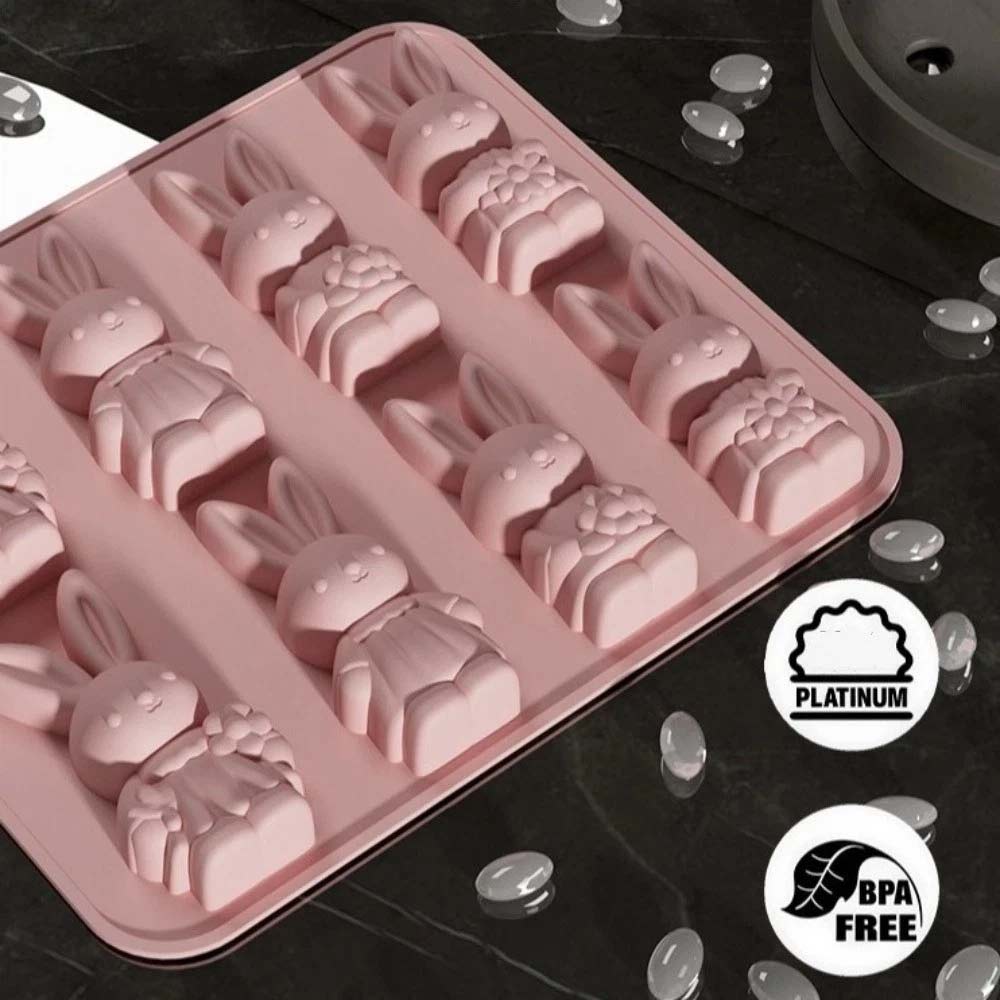 8 Grid Easter Bunny Baking Mold - Food Grade Silicone Baking Tray for Easter Treats