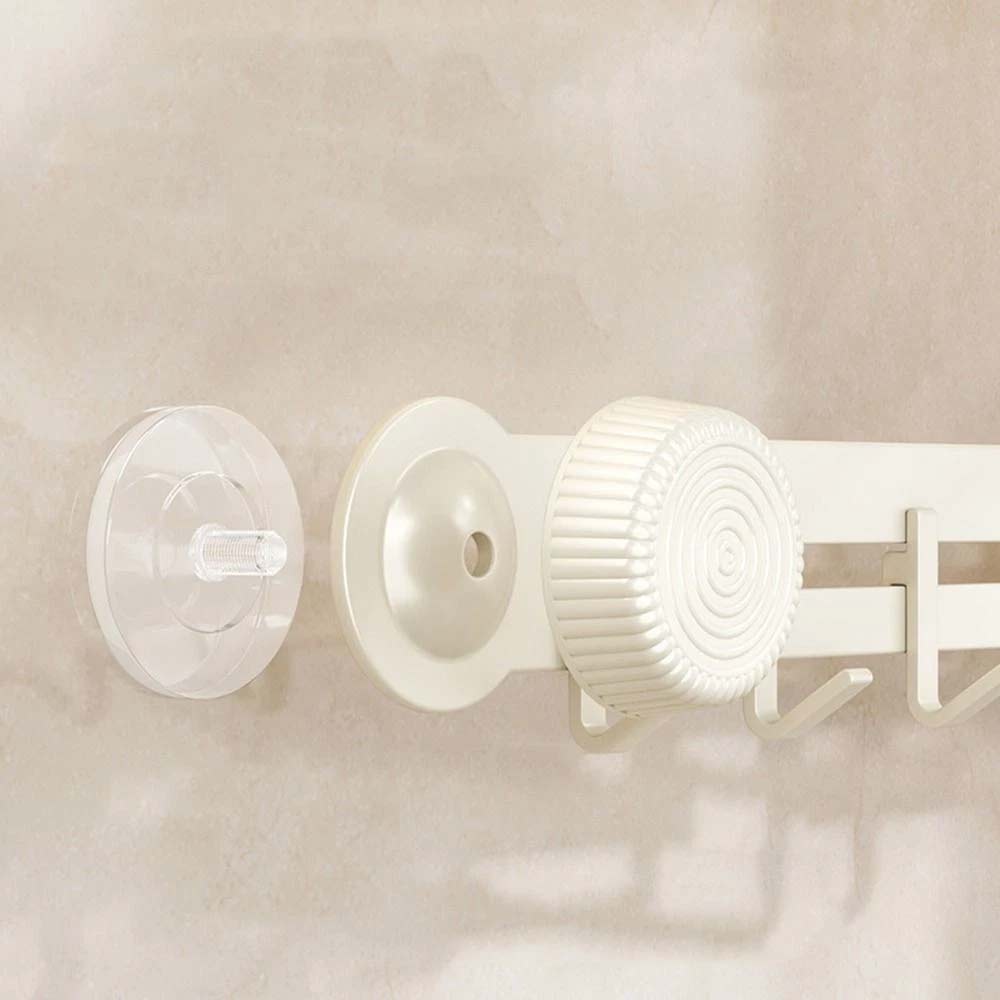 9-Hook Suction Cup Hook Rack - Wall Mounted Bathroom Kitchen Utensil Organizer