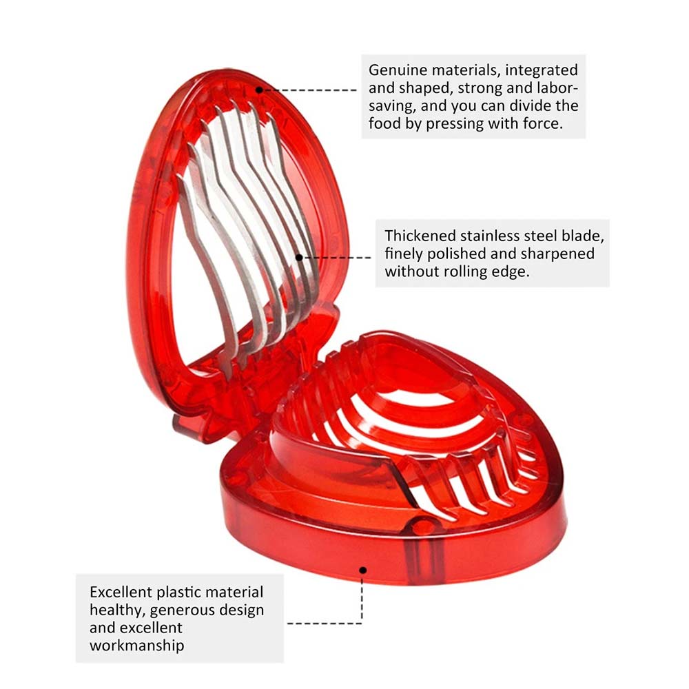 Stainless Steel Strawberry Slicer - Fruit Cutter with 7 Blades for Even Slicing