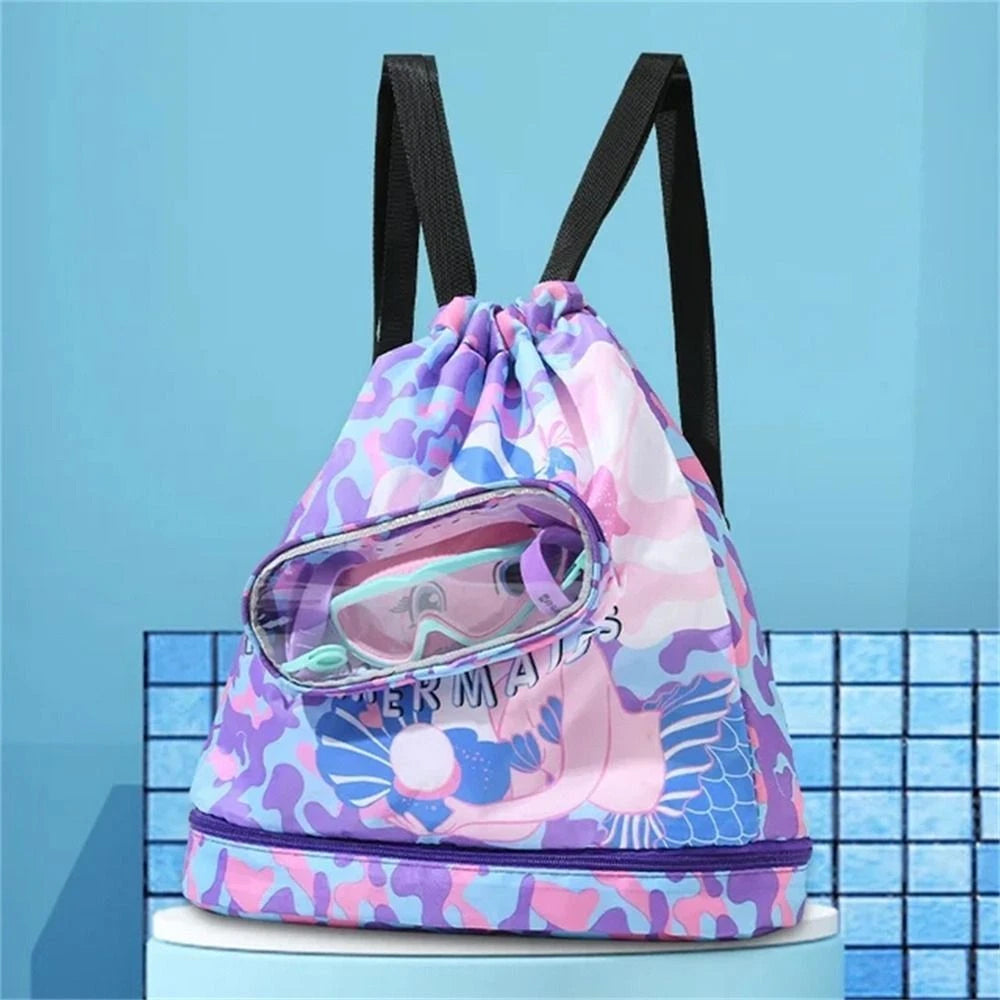 Dry Wet Separation Swimm Storage Bag - Waterproof Washing Bag with Shoe Compartment