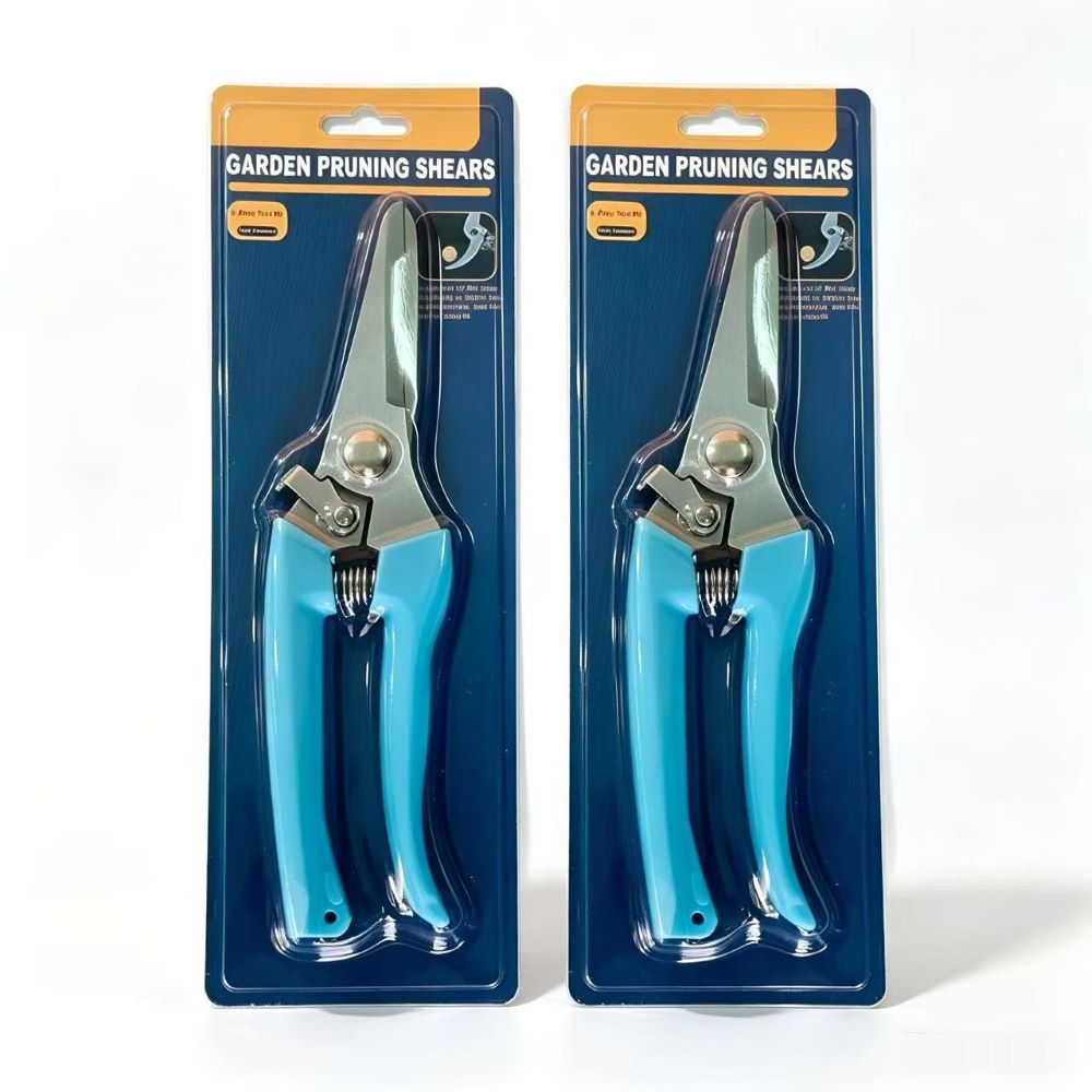 2-Piece Garden Shears – Stainless Steel Straight & Curved Blade Pruners