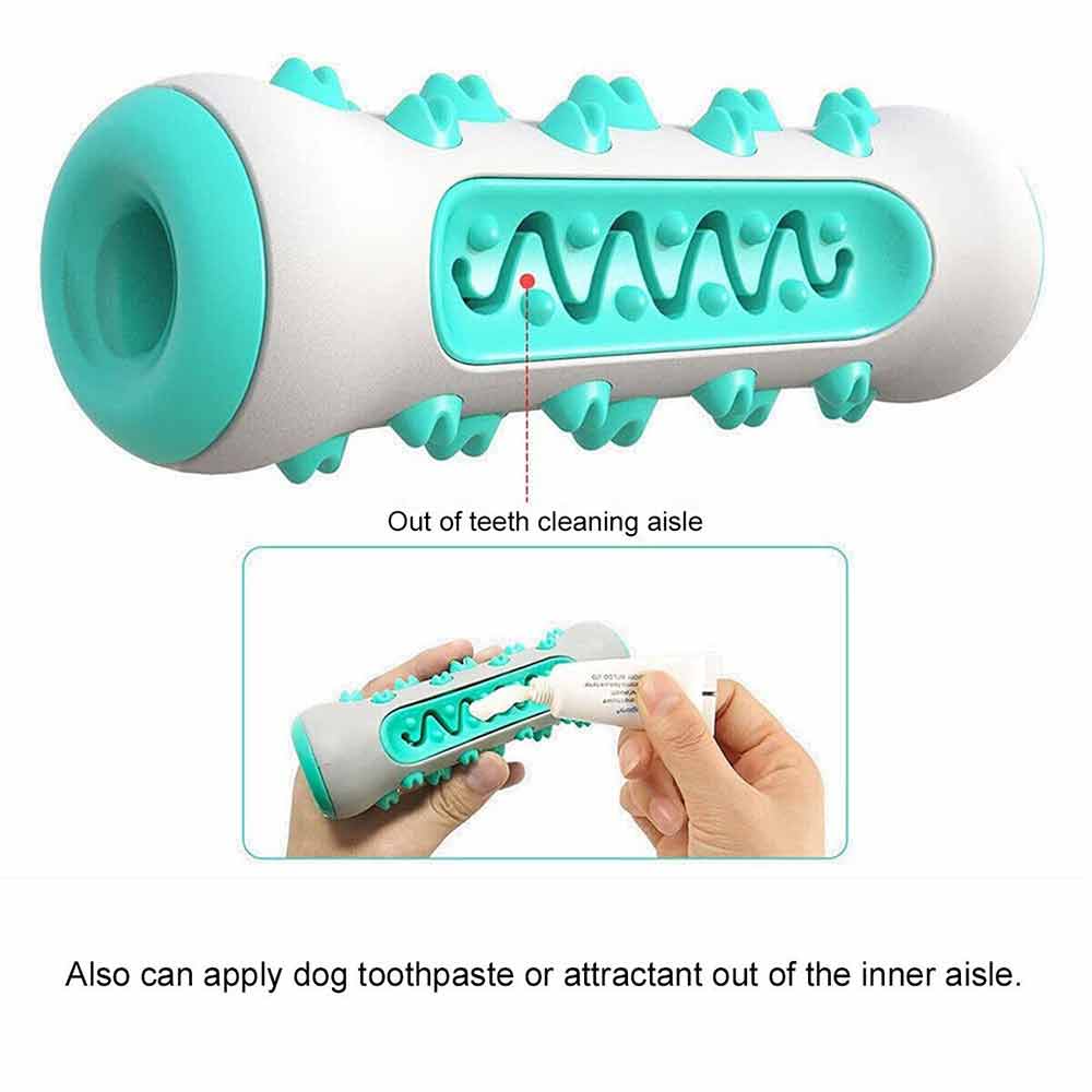 Teeth Cleaning Dog Chew Toy Tough Dog Puppy Toothbrush Rubber Chewers Toy Bone
