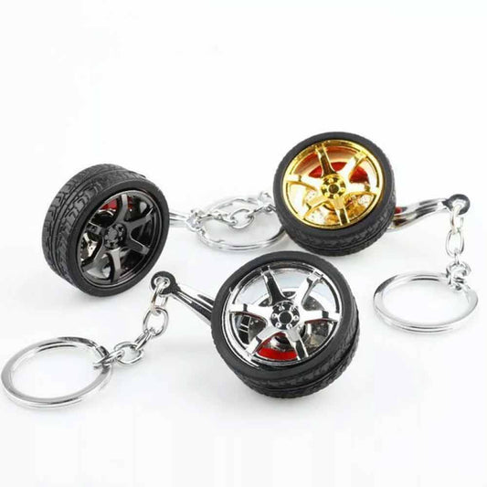 Simulation Tire Car Wheel Keychain Chain Brake Discs Key Ring RIM Wheel Keyring
