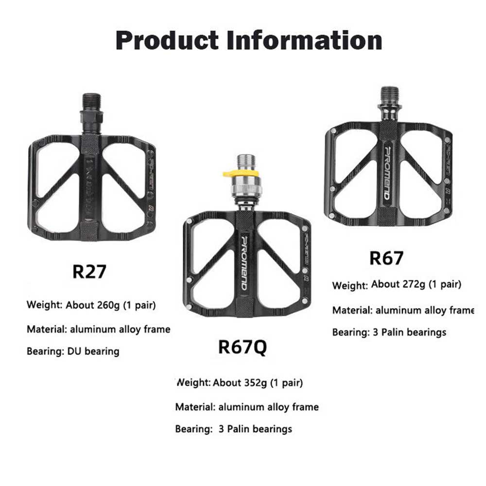 PROMEND Ultralight 3 Bearings Pedal Anti-slip Quick Release Aluminum Alloy
