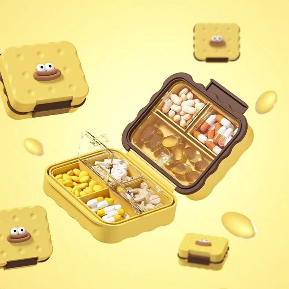 Cute 7-Compartment Waterproof Pill Box - Mini Travel Storage Case