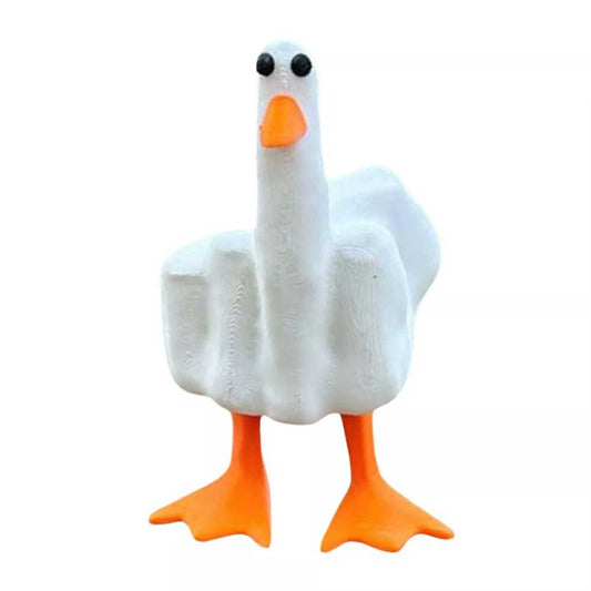 Cute Middle Finger Duck Craft 3D Funny Little Duck Resin Figurine Ornament Decor