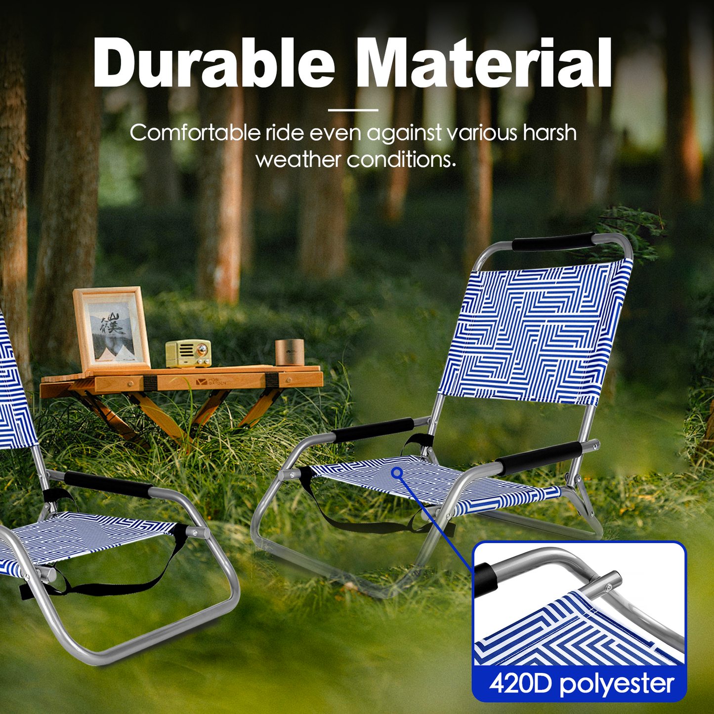 2 Pcs Lazy Dayz Foldable Beach Chair - Makena