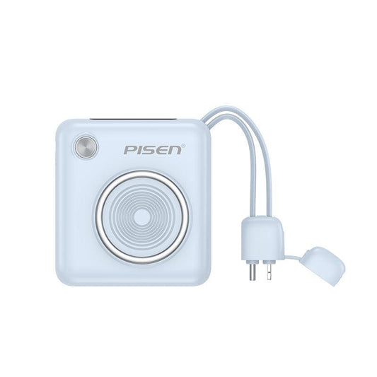 PD 3.0 Mini Fast Charging 22.5W Power Bank 10k (10000mAh) with Build-in Cable PISEN (Blue)