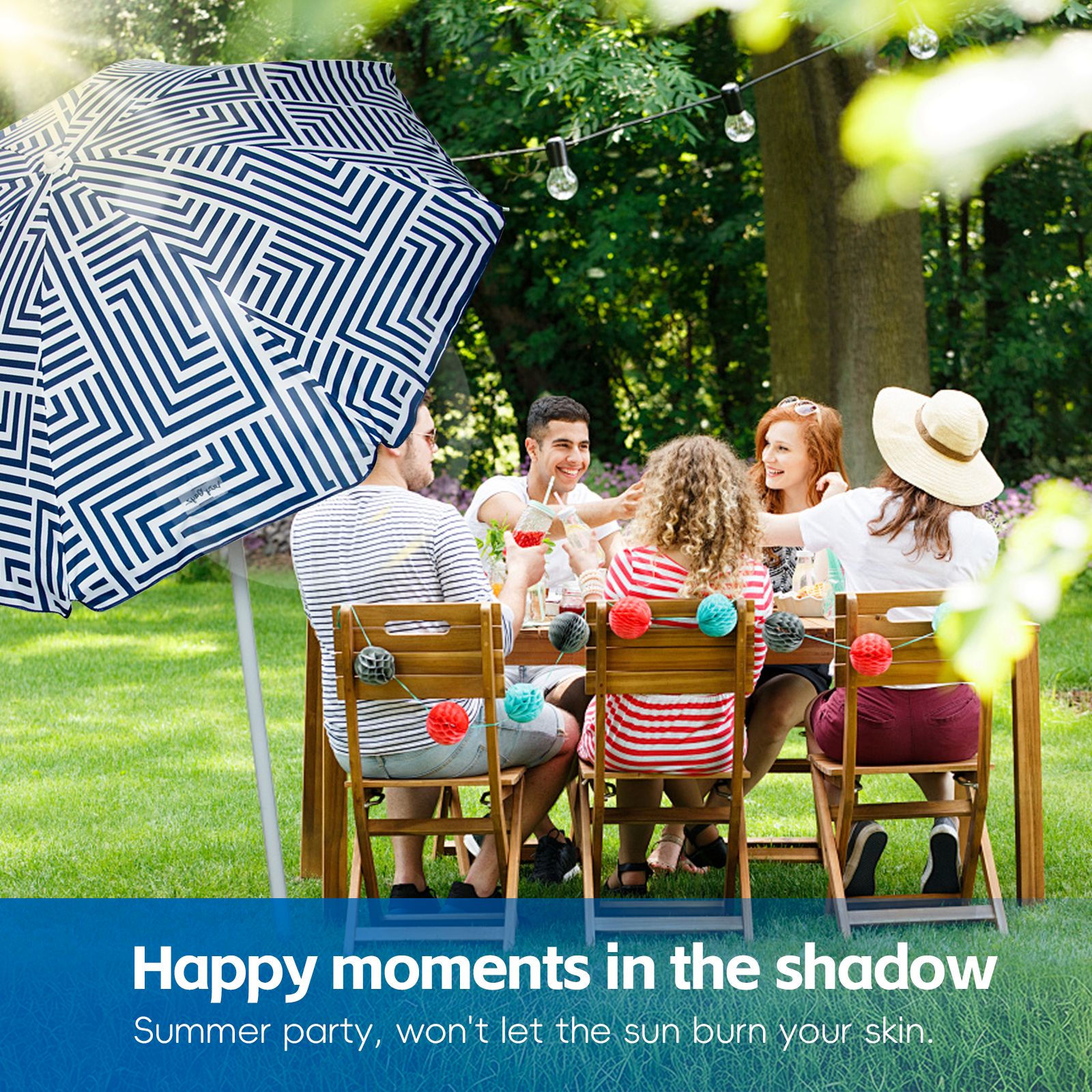 Lazy Dayz 1.8m Tiltable Beach Umbrella with Carry Bag - Makena