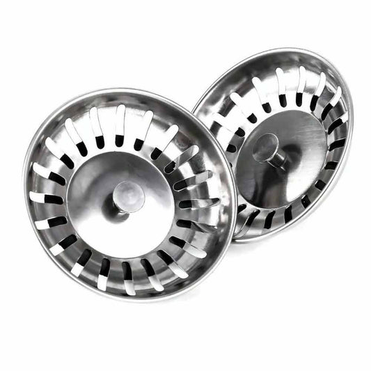 2X High Quality Stainless Steel Kitchen Waste Sink Drain Strainer Plug Stopper