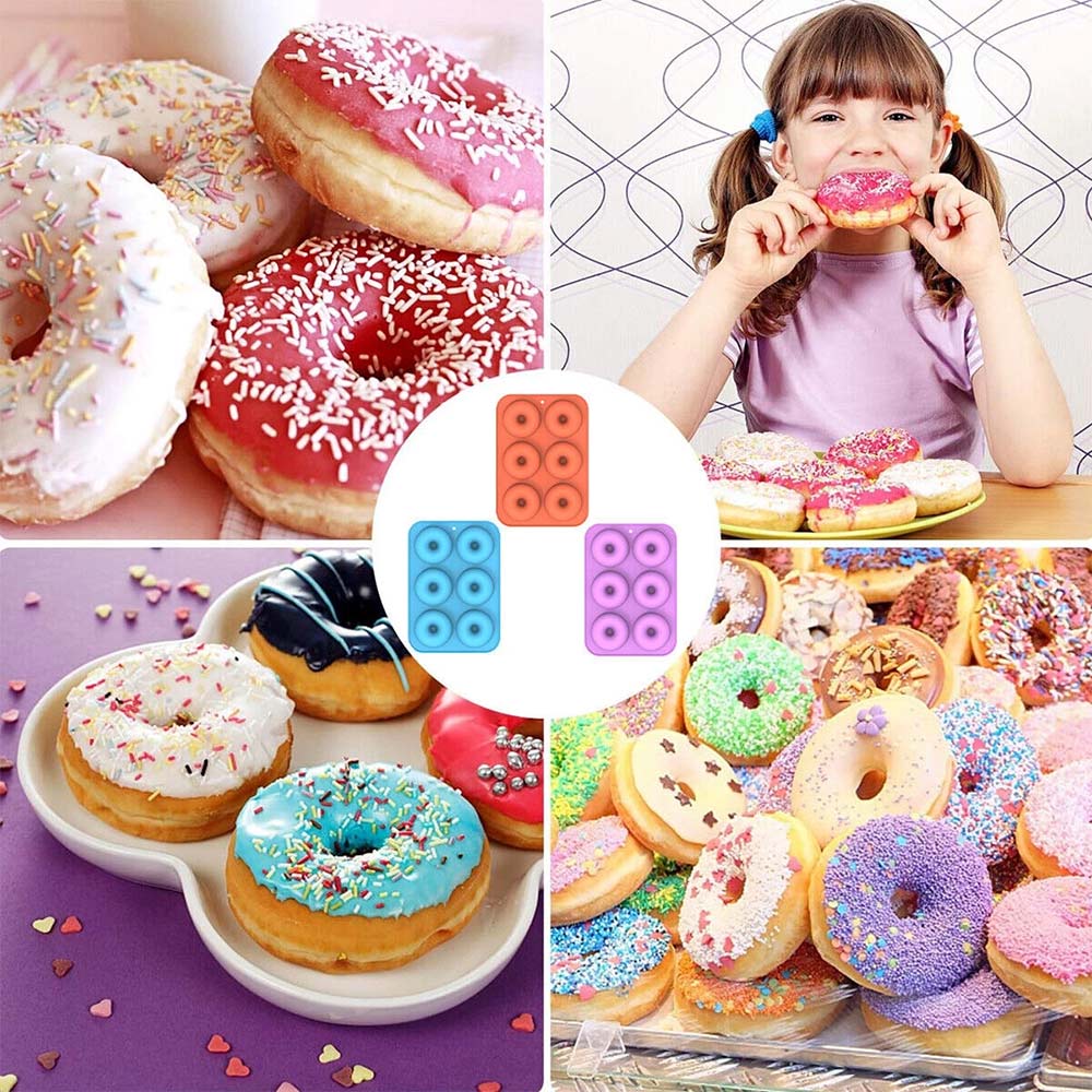 3PCS Silicone Donut Mold Set - Muffin Chocolate Cake Cookie Doughnut Baking Tray