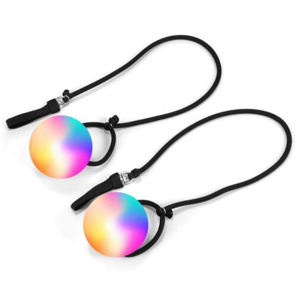 2X Battery-Operated LED Poi Balls Multi Coloured Light up Ball Belly Dance Party
