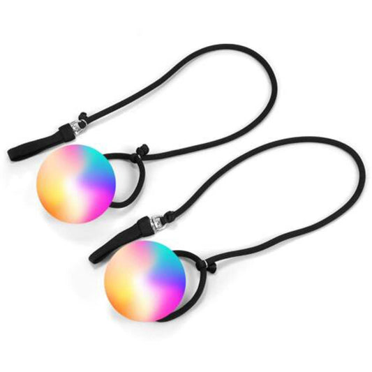 2X Battery-Operated LED Poi Balls Multi Coloured Light up Ball Belly Dance Party