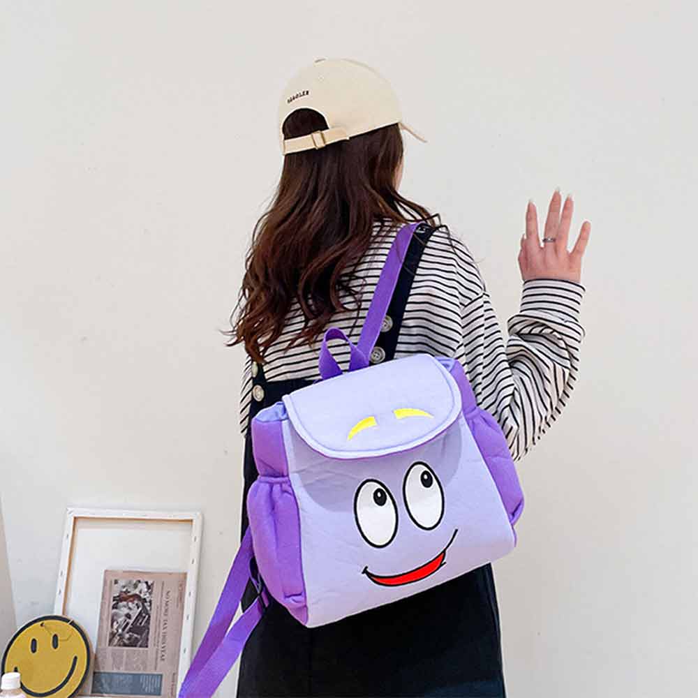 Dora the Explorer Plush Backpack with Interactive Map – Purple Kids Adventure Bag for School & Dress-Up