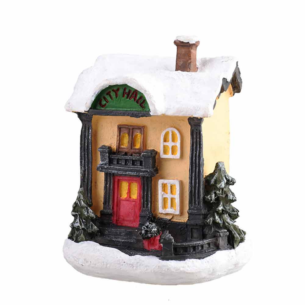 Resin Small House Christmas Decoration Micro Landscape LED Resin House Xmas Gift