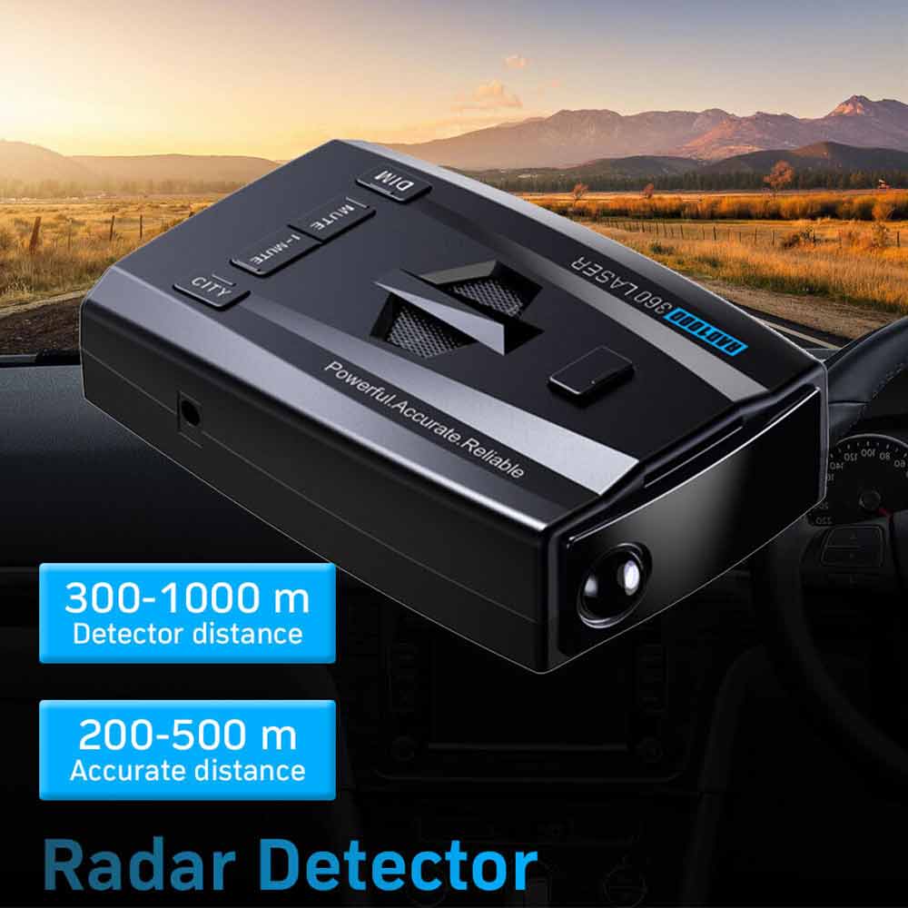 Universal Car Radar Detector – 360° Full-Band Laser & Radar Alert with Voice Warnings