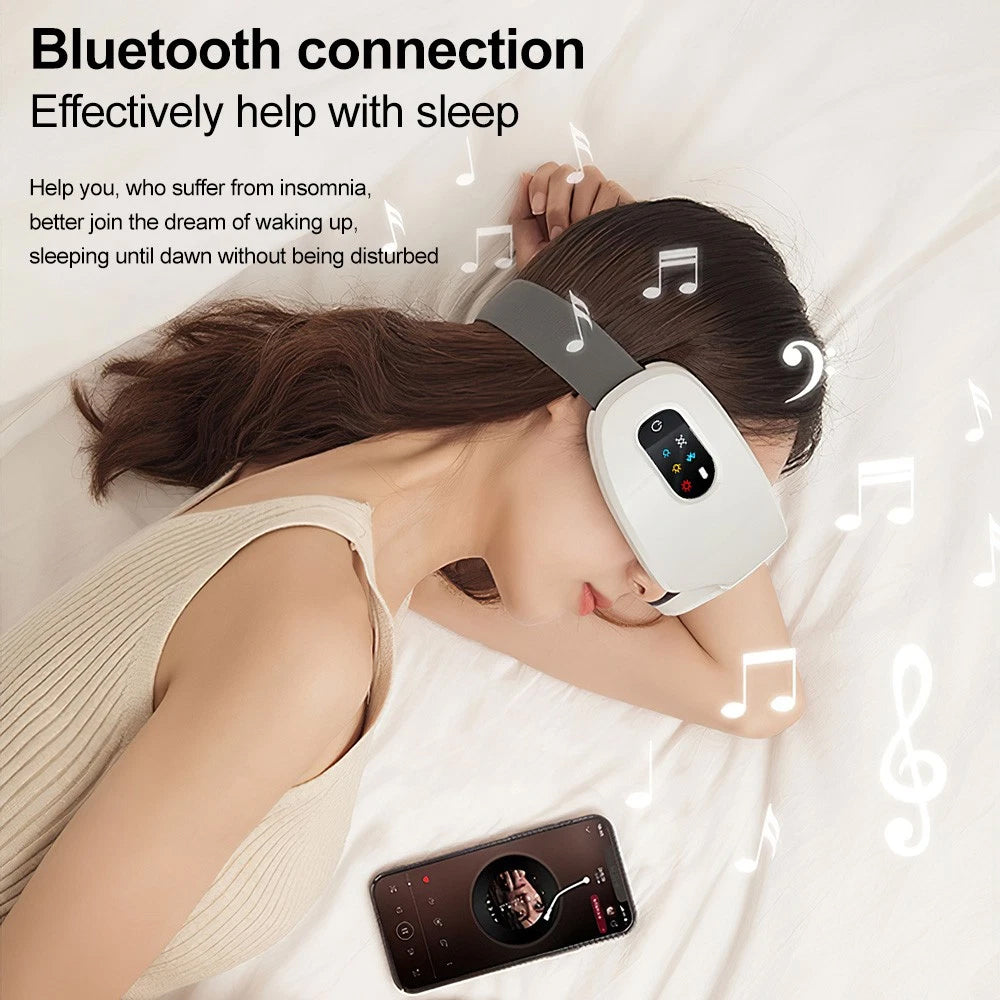 Eye Massager with Heat - Bluetooth Music Heated Eye Mask for Relax & Strain Relief