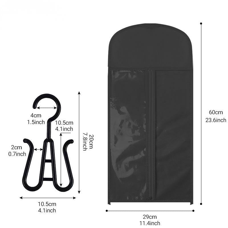 Hair Extension Storage Bag - Dust Proof Wig Hanging Bag with Hanger