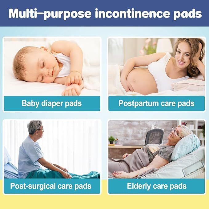 Economy Disposable Underpads – 60x90cm Incontinence Bed Pads for Adults, Elderly & Pets (40/80/120/160 Pack)