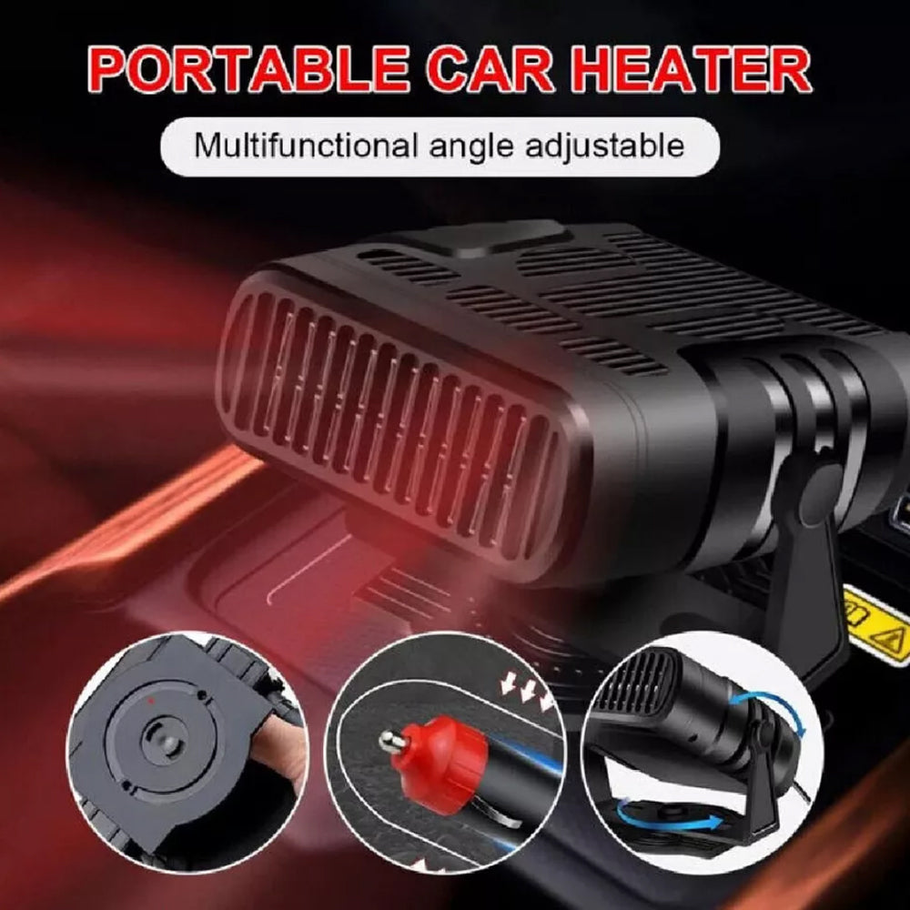 24V Car Fan Heater Portable Vehicle Heating Windscreen Defroster Demister 200W