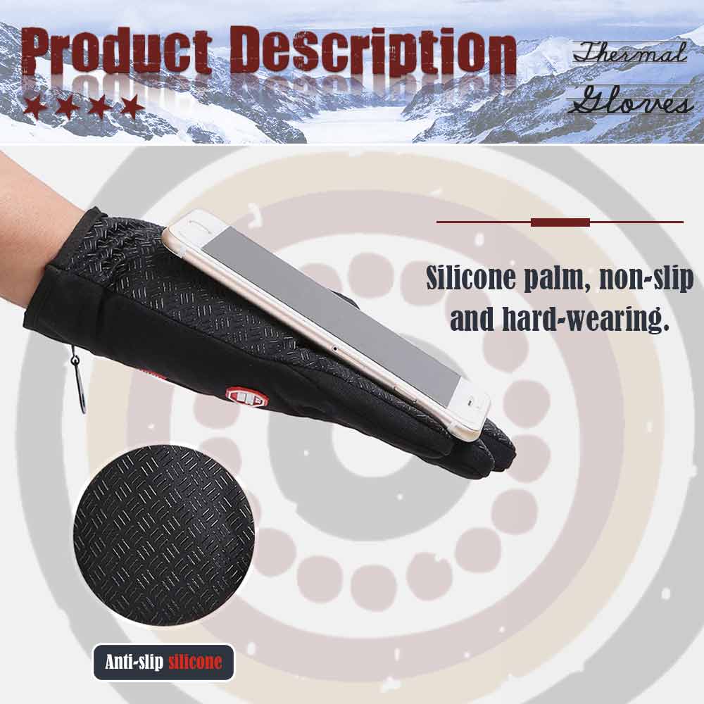 Windproof Touch Screen Ski Gloves Winter Warm Thermal Outdoor Sports Waterproof