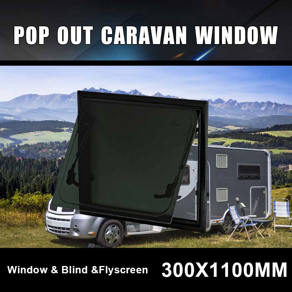 RV Caravan300*1100MM Square Push Out Flat Window Locking Handle Strut Attachment