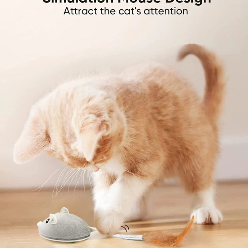 Smart Robotic Mouse Cat Toys Interactive Teaser Automatic Moving Rechargeable