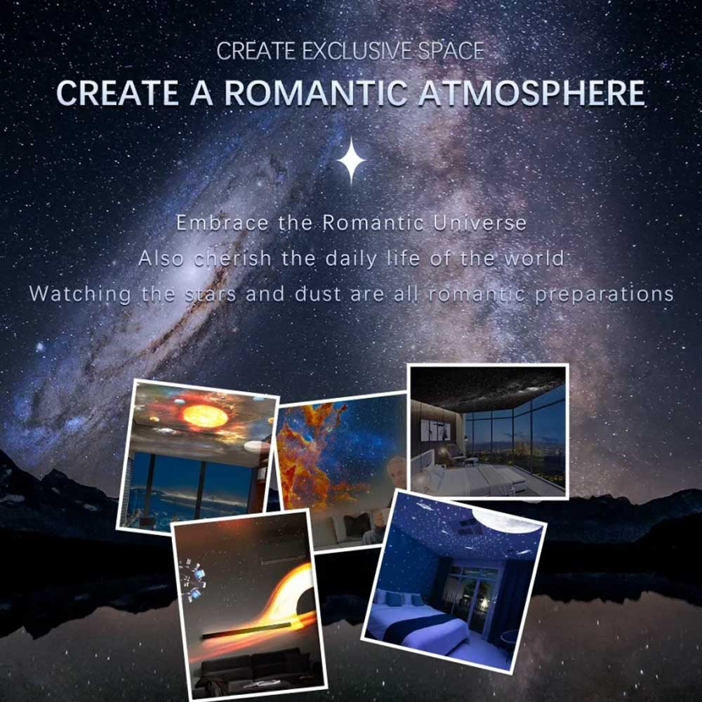 Rocket Astronaut Projection Light, Star Sky Galaxy Projector, 12 Galaxies Films