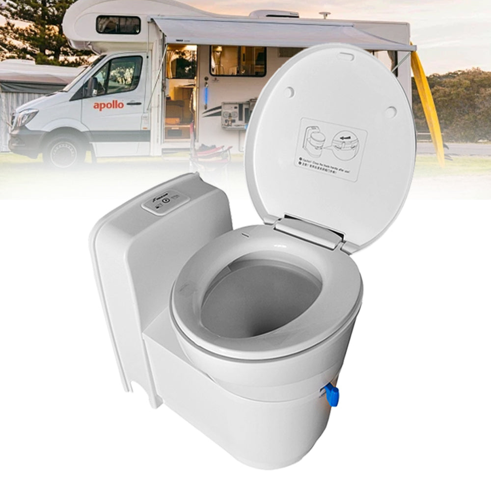 RV Caravan Toilet 3J-W5000 – Compact, Hygienic, Rotating Bowl, 17.2L Tank