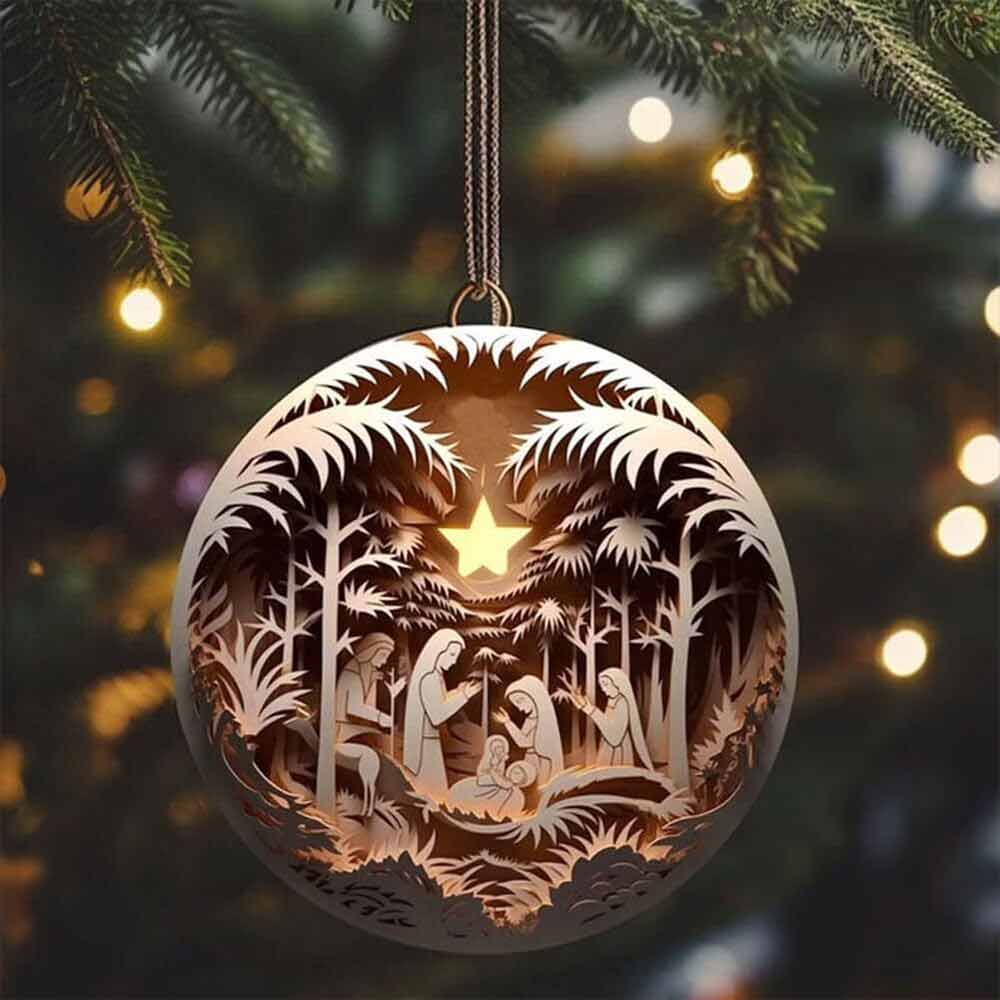 6PCS Nativity Christmas Ornament for Xmas Tree Birth of Jesus Christian Decor