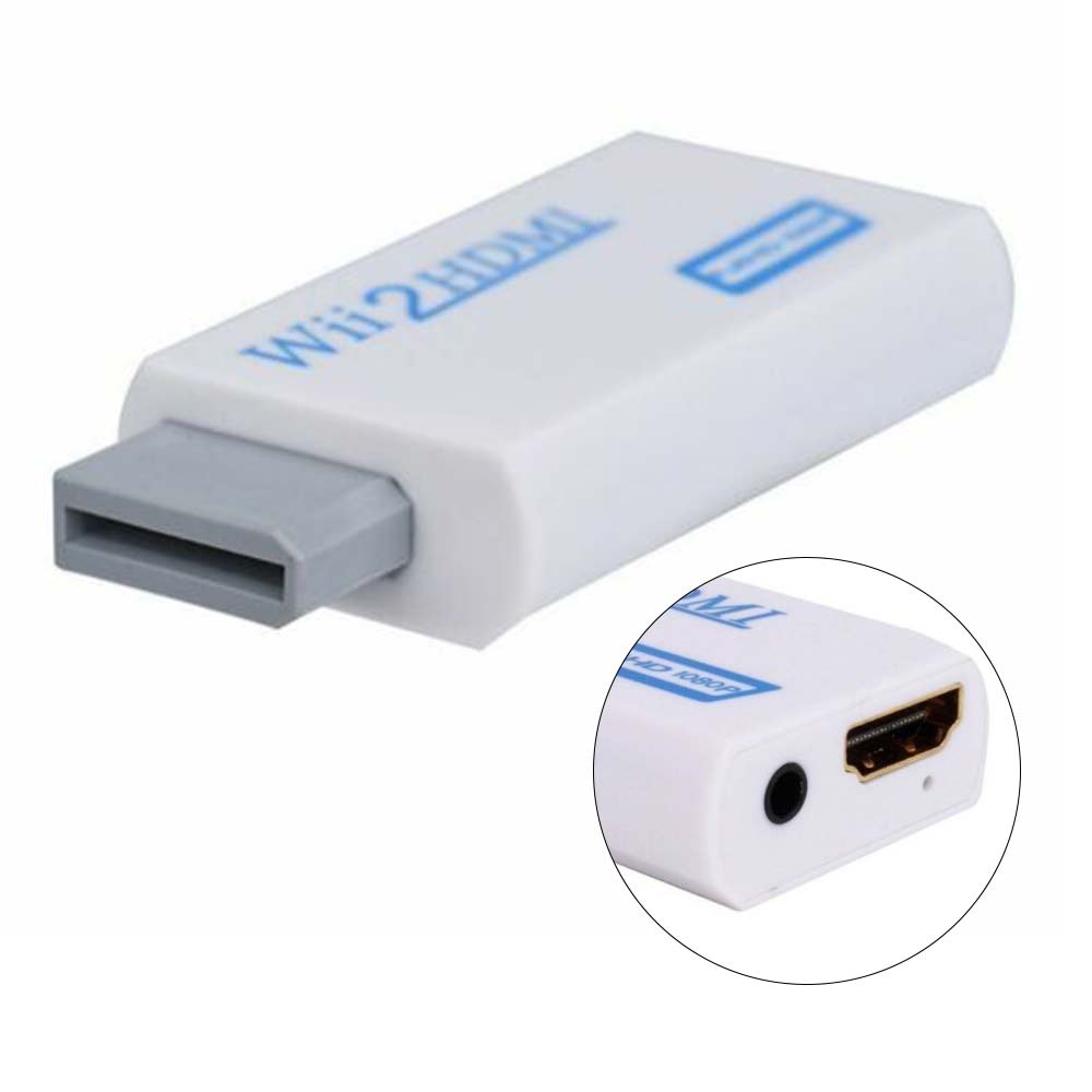 1080p Wii to HDMI Converter Mini 3.5mm Adapter Wii2HDMI Audio HD Video Output