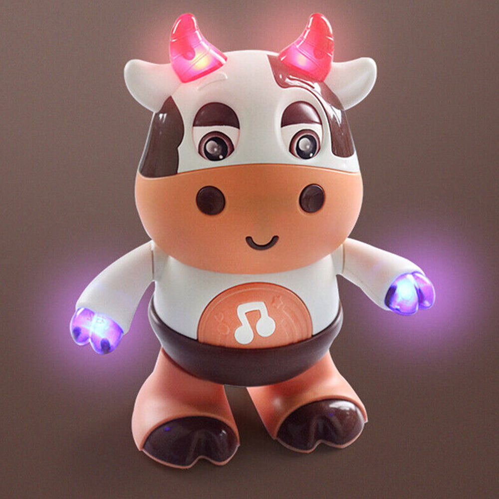 Electric Cow Shape Dancing Robot Kids Toys Interesting Battery Powered Xmas Gift