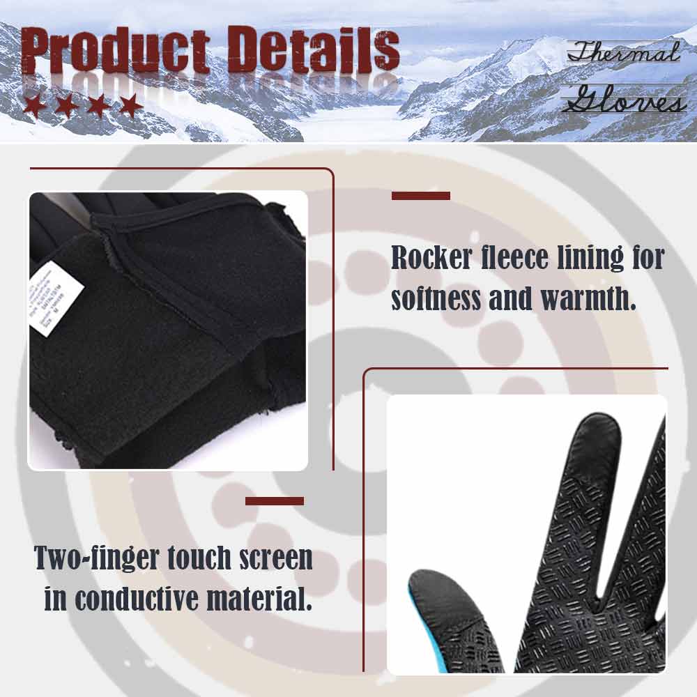 Windproof Touch Screen Ski Gloves Winter Warm Thermal Outdoor Sports Waterproof