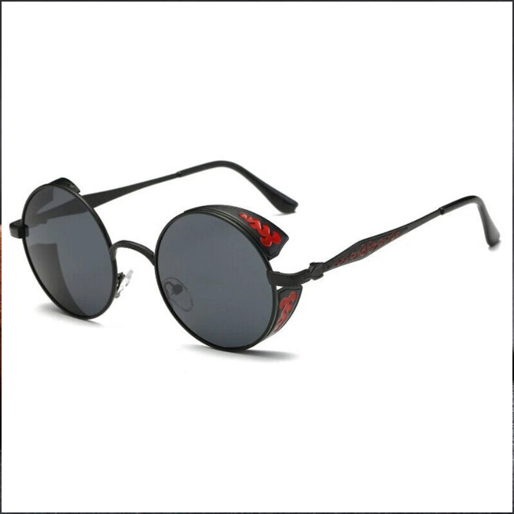 Steampunk Polarized Sunglasses Men Women UV400 Driving Retro Round Glasses