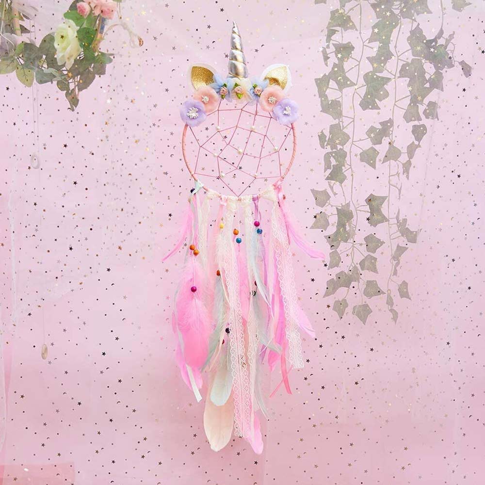Unicorn Dream Catcher LED Light Wall Hanging for Car Girls Kids Bedroom Decor