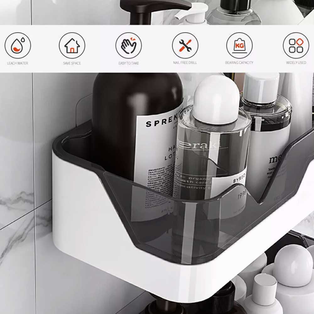 Self Adhesive Bathroom Shower Caddy Shelf Rack Storage Organiser & Wall Sticker