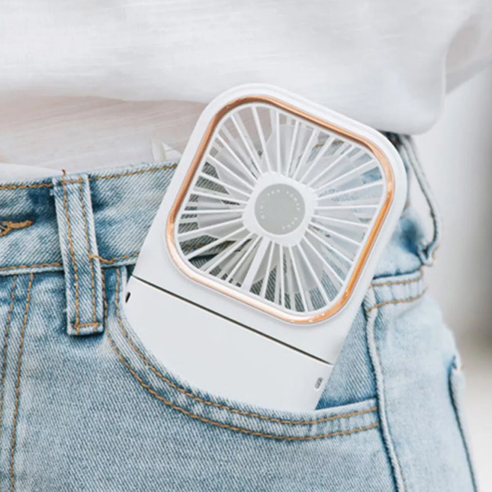 Mini Fan Neck Cooling Fan Portable Folding USB Rechargeable Desk Handheld Fan