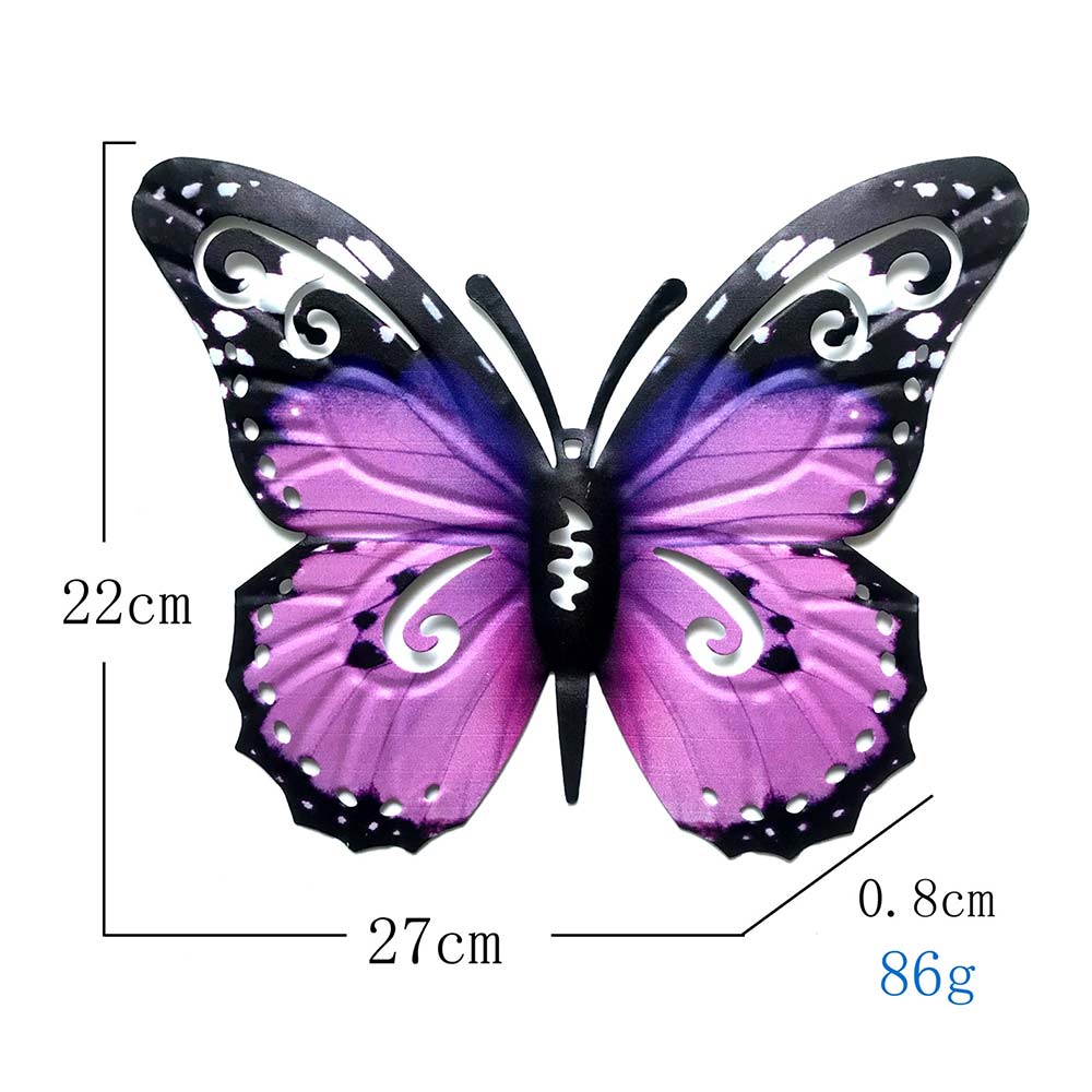 Metal Butterfly Wall Art Decor for Garden & Home, 22x27cm Ornament