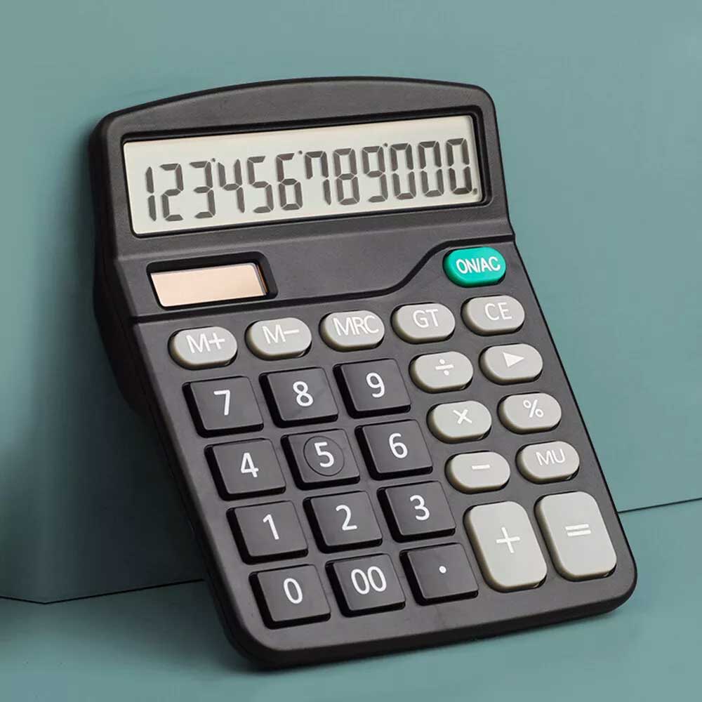 Solar Electronic Desk Calculator Extra Large Display Business Battery 12 Digit