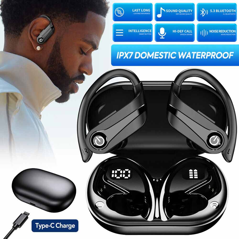 Wireless Earphones Bluetooth 5.3 Earbuds Headphones Sports Stereo Ear Hook