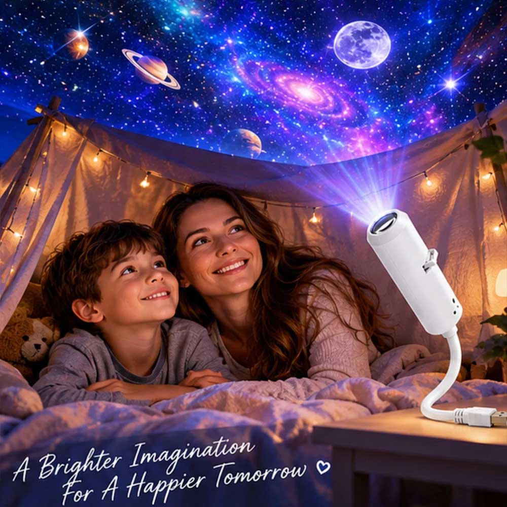 24-in-1 Galaxy Projector – 5D Starry Sky Night Light, USB & 360° Adjustable