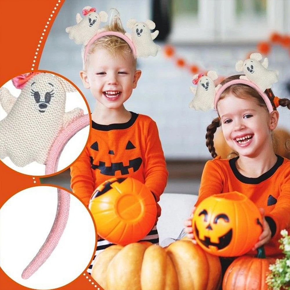 2025 HongKong Disney Parks Halloween Ghost Mickey And Minnie Mouse Ear Headband