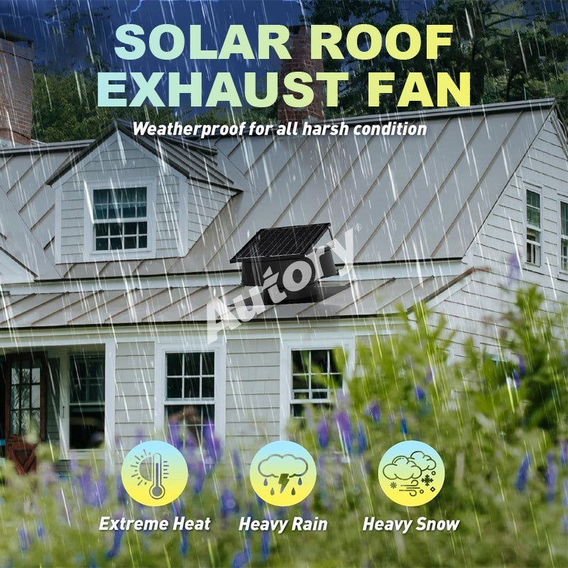 Autory Wireless Solar Roof Vent Fan – 320mm Remote Control Ventilation, Hybrid Power