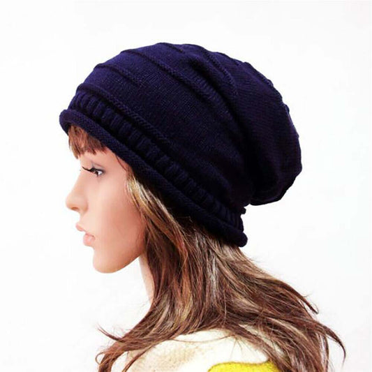 Women Men Hiphop Crochet Knitted Slouch Oversize Warm Baggy Beanie Hat Cap Beret