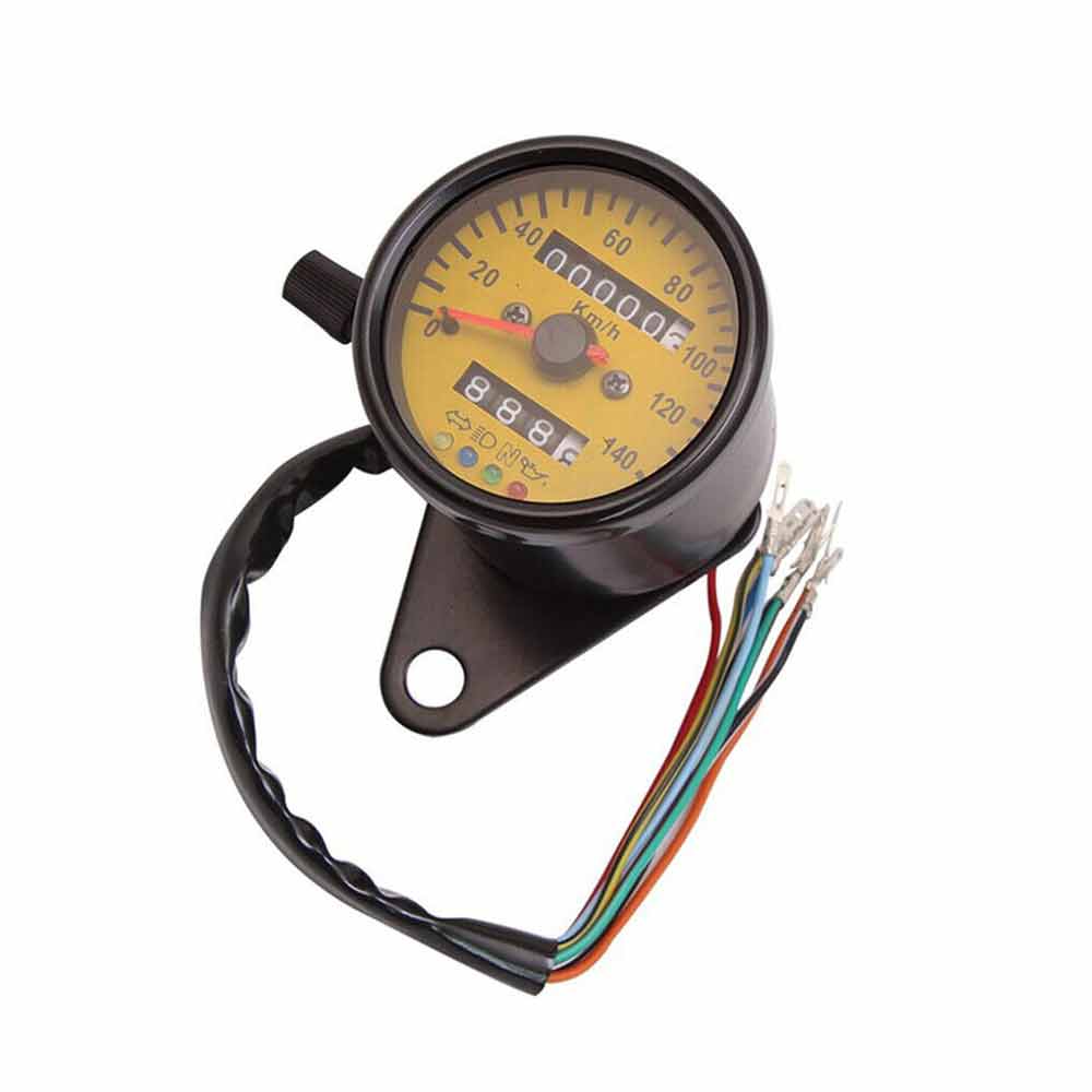 Universal Motorcycle Odometer Speedometer KMH Tachometer Speedo Gauge LED Light