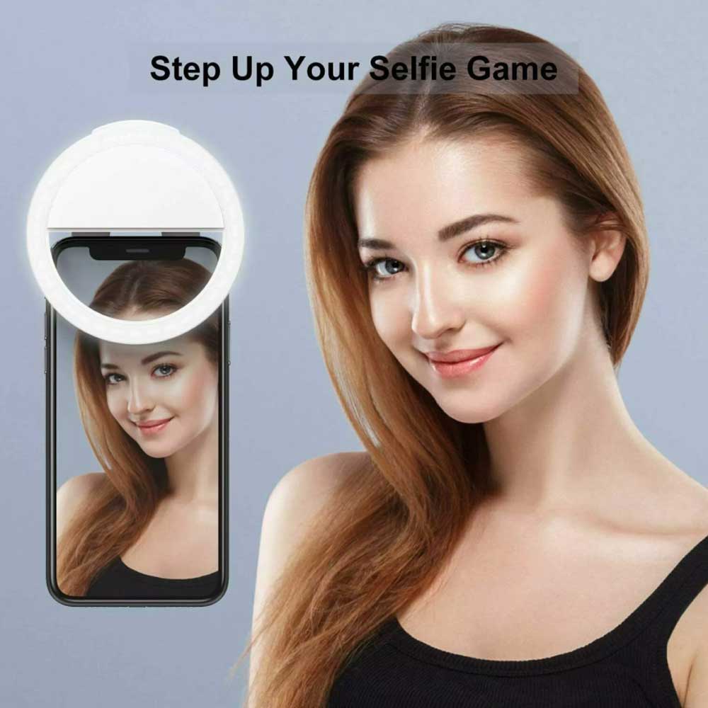Selfie LED Light Ring Flash Clip Rechargeable Camera For Phone & iPhone Tablets