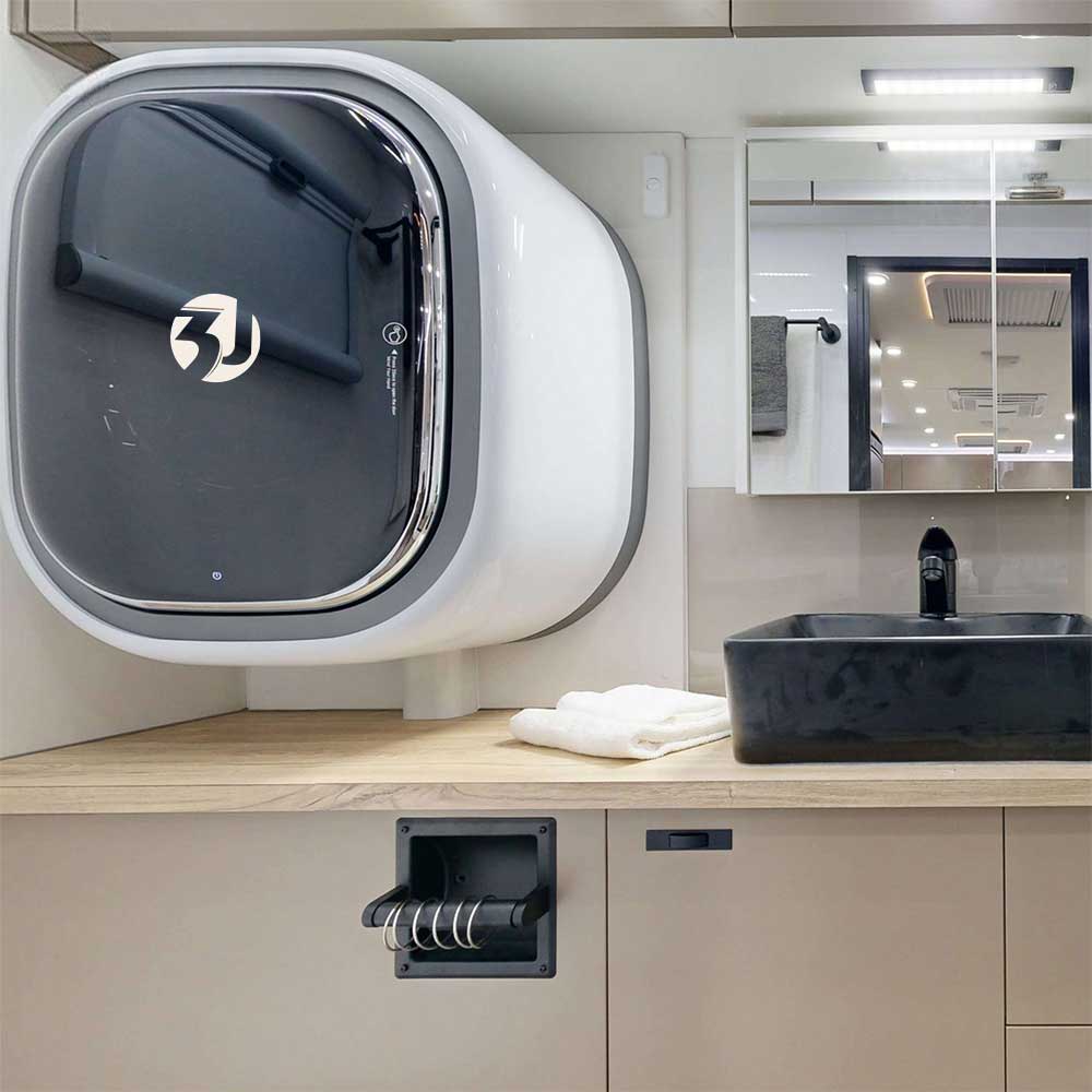 2.5kg Wall Mounted Washing Machine with Touch Screen - Compact Laundry Solution for RV & Caravan